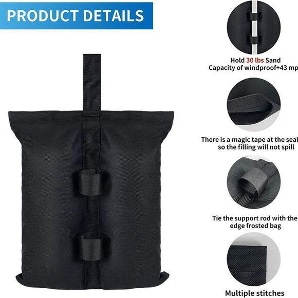 4Pcs Weight Bags for Pop up Canopy Tent, Outdoor Sun Shelter Patio Umbrella - Picture 3 of 7